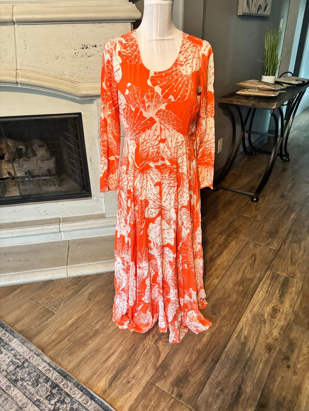 Free People oeaccc & White Tried Maxi S=Deaaa Size S